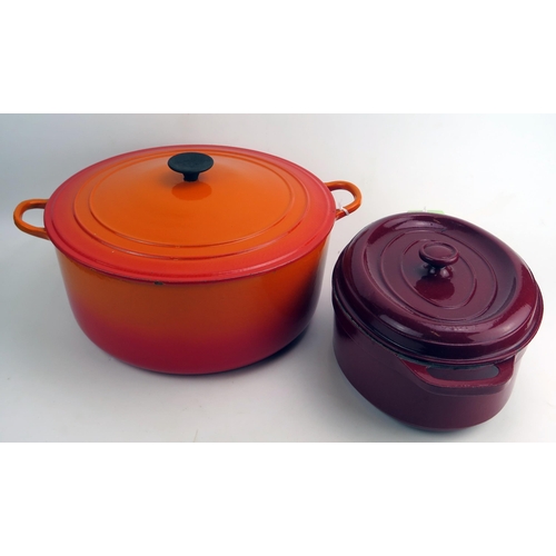 1599 - A  Le Creuset Dutch Oven Casserole, size K, 12.4l and a Staub-Fontinac Dutch Oven Casserole, 4.2l