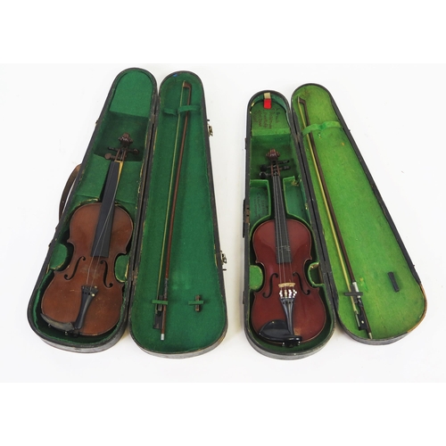 1089 - Two Violins, one by The London Violin Co. (total lengths 20 3/4