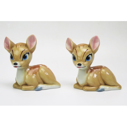 1173 - Two Wade porcelain Bambi figures, 11cm wide. (2).