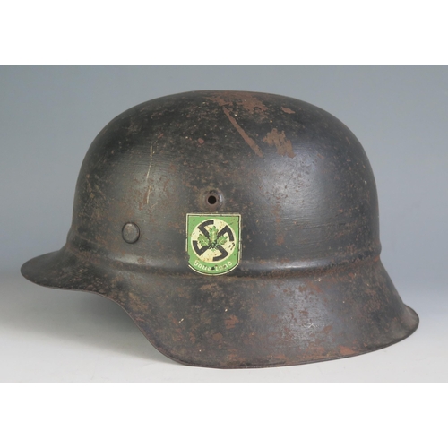 1199 - A World war II period Sauerland Volkssturm helmet, stamped hkp62, 2880 to the rim.