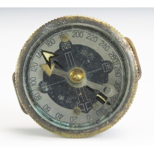 1202B - A world War II period Japanese officer's wrist compass, lacks strap.