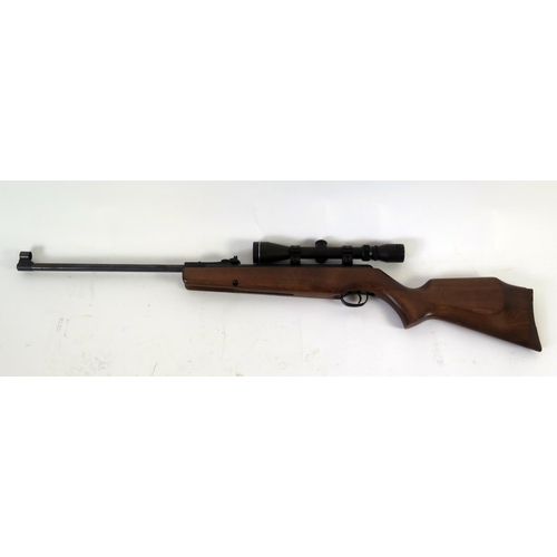 1205A - A Webley Xocet .22 calibre air rifle, fitted with a Marchwood 3-9 x 40 telescopic sight, (stock crac... 