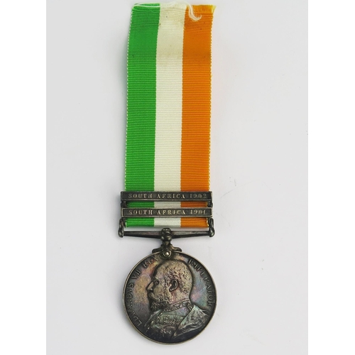 1210 - Kings South Africa Medal to 78648. Gnr. E. V. Chapman. R.F.A. with South Africa 1901 and 1902 clasps... 