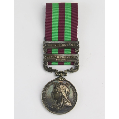 1211 - A Victoria Indian Medal to 4642. Pte. J Charlton. 2nd Bn. K.O.Yorl. Lt. Infy. with Tirah 1897-98 and... 