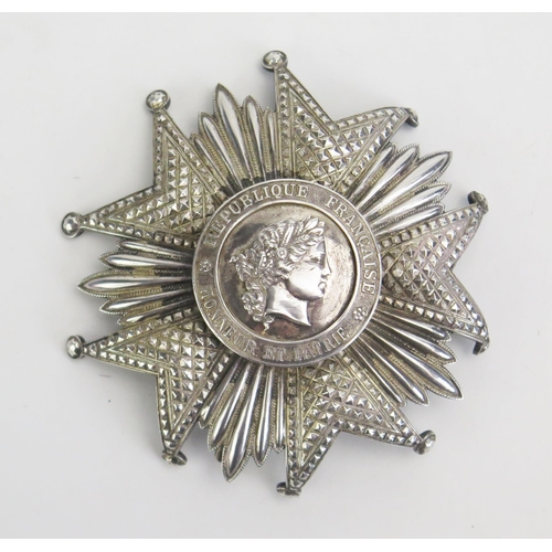 1235 - A French Legion D'Honneur Grand Cross breast Star, bears hall marks to the pin, maker possibly Arthu... 