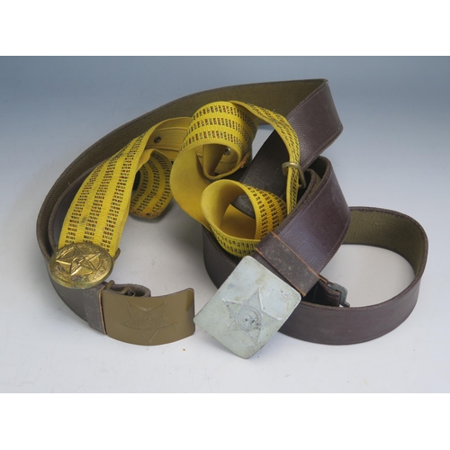 1245D - Three Russian canvas army belts.