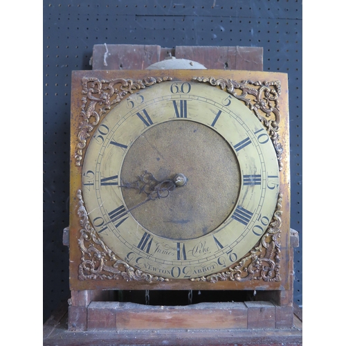 1272 - James Pike, Newton Abbot, an 18th century mahogany and ebony crossbanded longcase clock, the hood wi... 