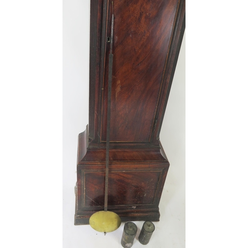 1273A - Puckridge, London, a Georgian mahogany longcase clock,, the arched hood with spire finials, the trun... 