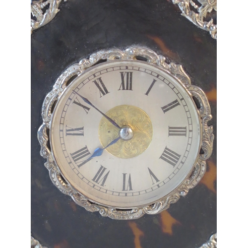 1279 - A Victorian Tortoiseshell and Silver Mounted Repeating Carriage Clock, London 1894, 16cm. contained ... 