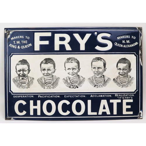 1302 - Frys Chocolate, a reproduction enamel advertising Frys Chocolate, 30cm x 46cm.