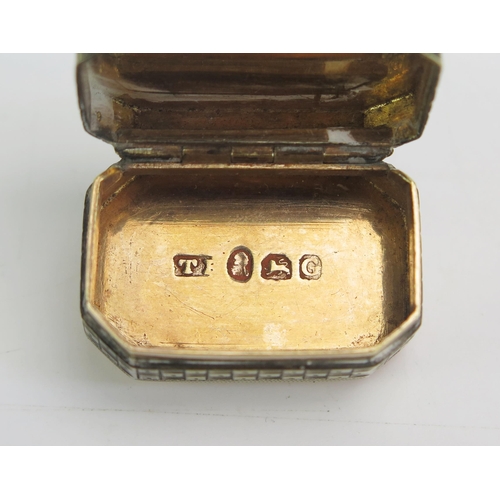 1318 - A George III silver gilt and micromosaic decorated patch box, maker TH?, London, 1802, of rectangula... 