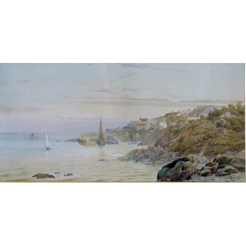 1485 - Alice Elfrida Manly 1880 (1846-1923), 'A Calm Evening' Coverack Cornwall, signed , dated and labelle... 