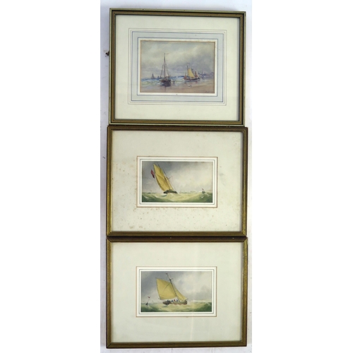 1495 - W.H. Gibbs, a pair of maritime watercolours, 16x9cm, f&g and one other signed J Cotley?