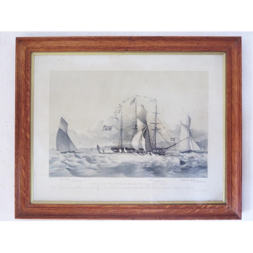 1496 - Budleigh Salterton Regatta Aug 2nd 1850, engraving, 44x34cm, F&G