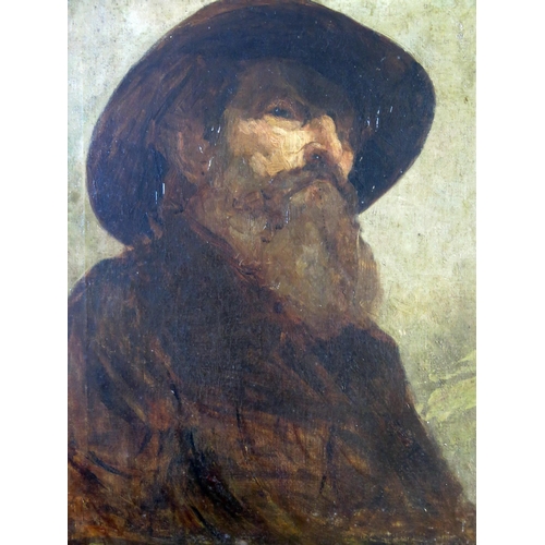 1499 - A 19th Century Portrait of a Gentleman with hat, oil on canvas, 60x50cm