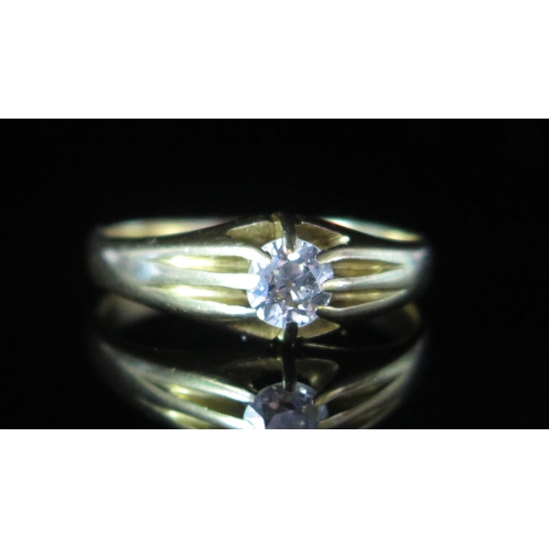 151 - An Antique Gent's 18ct Gold and Old Cut Diamond Solitaire Ring, 5.2mm stone, size S.25, stamped 18CT... 