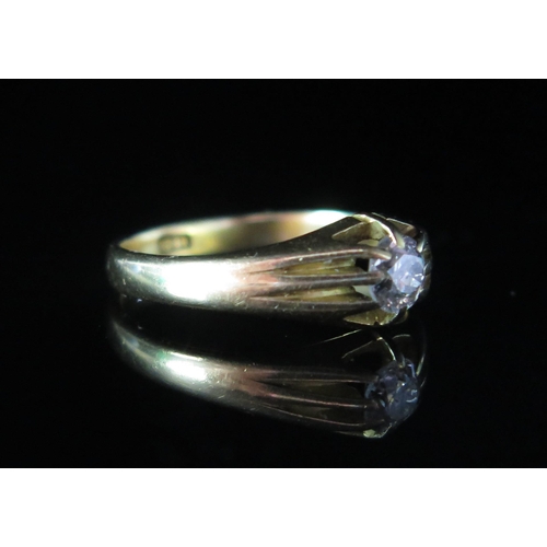 151 - An Antique Gent's 18ct Gold and Old Cut Diamond Solitaire Ring, 5.2mm stone, size S.25, stamped 18CT... 