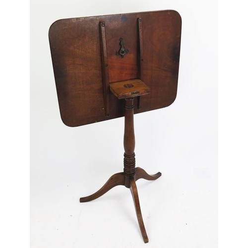 1511 - A Mahogany silver table with a galleried top,  and a Georgian tilt top table on tripod base.