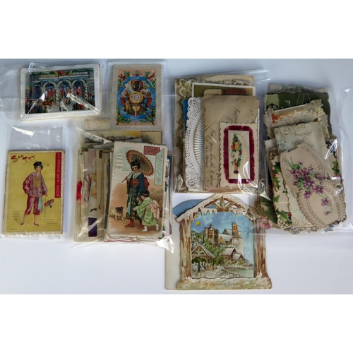 1608 - A collection of Victorian and Edwardian, greetings cards, birthday cards, and Christmas cards and ot... 