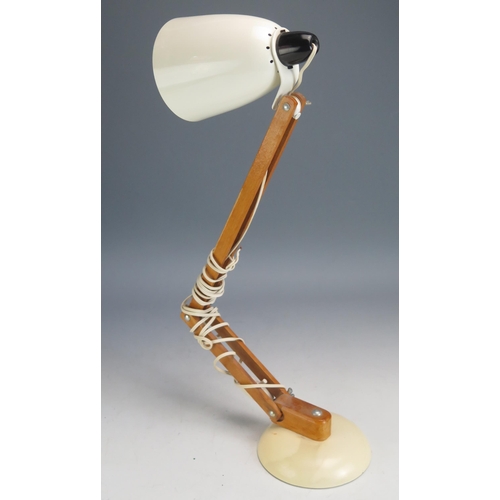 1621 - A Habitat style angle-poise lamp with pale cream shade and stand.