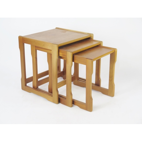 1632B - Mid Century Modern (MCM), teak nest of tables ( 44cm w x 40cm d x 46cm h).