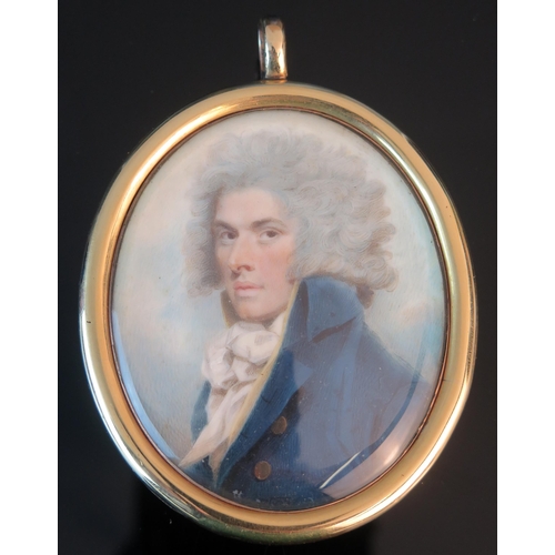 1658 - Attributed to Charles Shirreff (Scottish circa 1750-circa 1809) Portrait miniature of a Gentleman, w... 