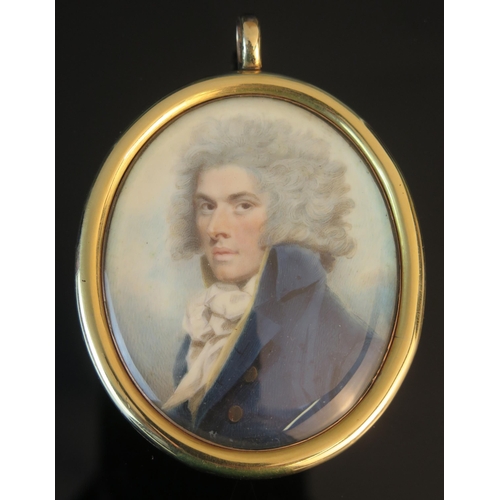 1658 - Attributed to Charles Shirreff (Scottish circa 1750-circa 1809) Portrait miniature of a Gentleman, w... 