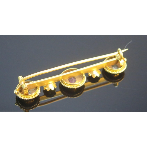 167 - A Victorian High Carat Precious Yellow Metal and Paste Brooch, 49.7mm, KEE tests as 15ct, 4.2g.  UNL... 