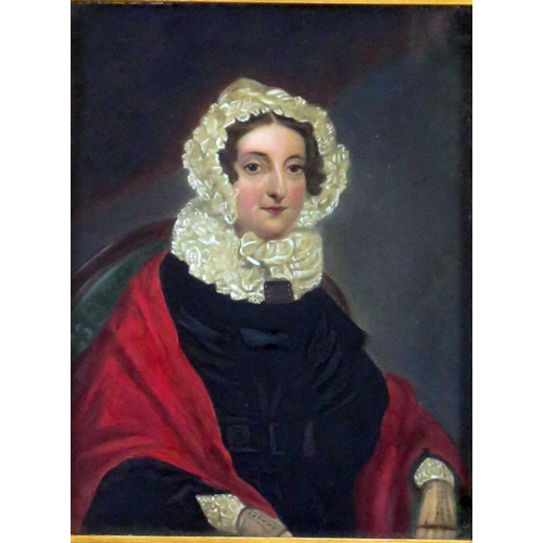 1680 - A 19th Century half Length Portrait of a Lady, oil on panel, 24x19cm, F&G