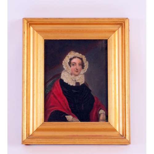 1680 - A 19th Century half Length Portrait of a Lady, oil on panel, 24x19cm, F&G