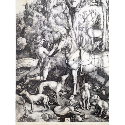 1682 - After Albrecht Durer, St. Eustace or St. Hubert, engraving, 35x26cm, F&G