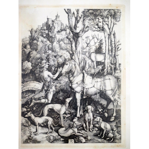 1682 - After Albrecht Durer, St. Eustace or St. Hubert, engraving, 35x26cm, F&G