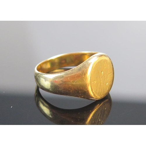 184 - An Antique Precious Yellow Metal Signet Ring, size U.5, KEE tests as 15ct, 12.71g.  UNLESS OTHERWISE... 