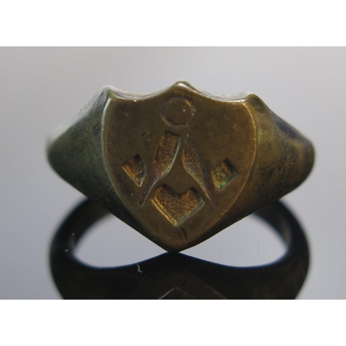 199 - A Gold Plated Masonic Ring, size M.5