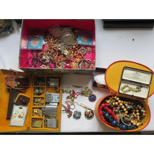 269 - A Selection of Costume Jewellery, lighter and commemorative crowns, etc.