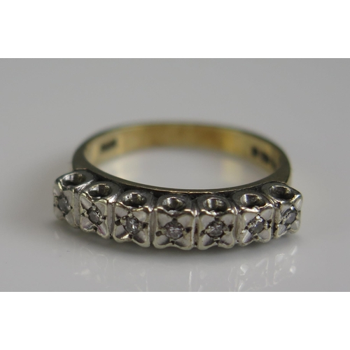 278 - A 9ct Gold and Illusion Set Diamond Ring, size L.5, hallmarked, 2.76g