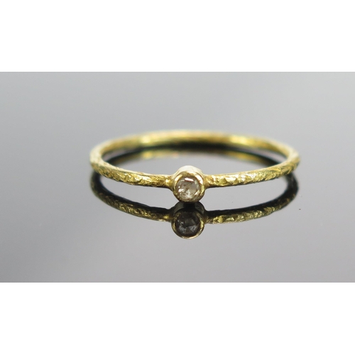 299 - An Antique High Carat Precious Yellow Metal and Rose Cut Diamond Solitaire Ring, size N.5, 1.05g