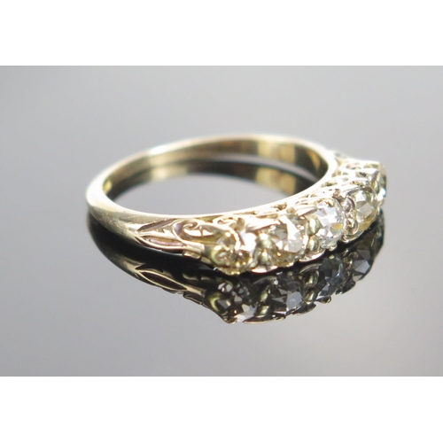 301 - An 18ct Gold and Diamond Five Stone Ring, c. 3.5mm principal stone, size M.25, stamped 18CT, 2.73g