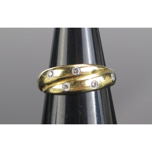 341 - A TIFFANY & CO. 18ct Gold and Platinum Diamond Ring, size L, fully marked with hallmarks, 7.1g