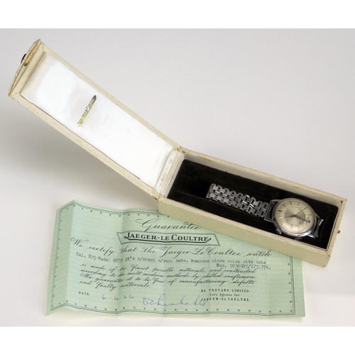 400 - A JAEGER-LECOULTRE Jumbo Memovox Steel Cased Wristwatch, model E855, cal. 825 automatic movement, wi... 