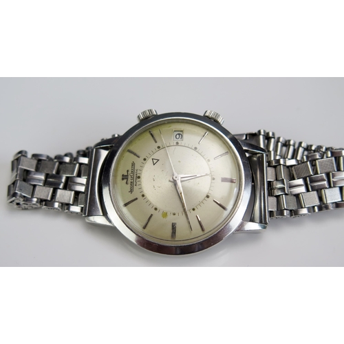 400 - A JAEGER-LECOULTRE Jumbo Memovox Steel Cased Wristwatch, model E855, cal. 825 automatic movement, wi... 