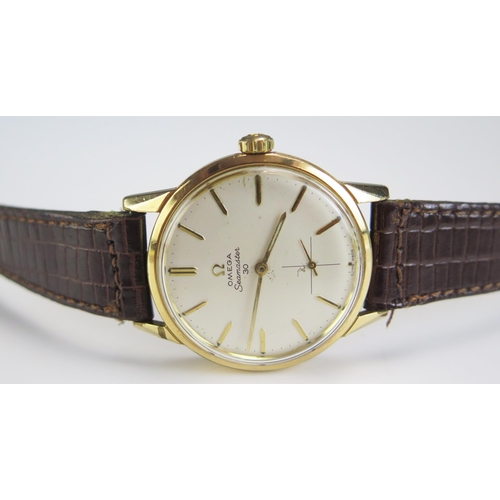 415 - An OMEGA Seamaster 30 Gold Plated Manual Wind Wristwatch, 35mm case, back no. 125. 003-62, caliber 2... 