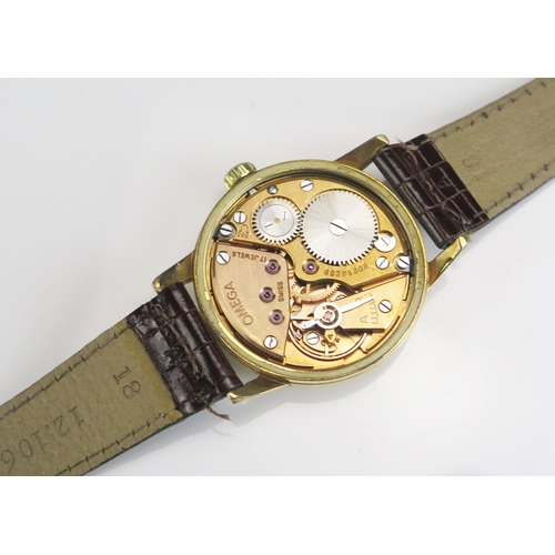 415 - An OMEGA Seamaster 30 Gold Plated Manual Wind Wristwatch, 35mm case, back no. 125. 003-62, caliber 2... 