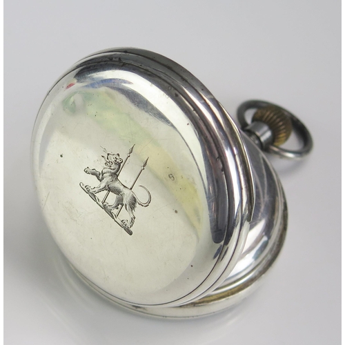 422 - An Asprey Goliath Pocket Watch, 68.5mm case with enamel dial and subsidiary seconds dial, Atlas Watc... 