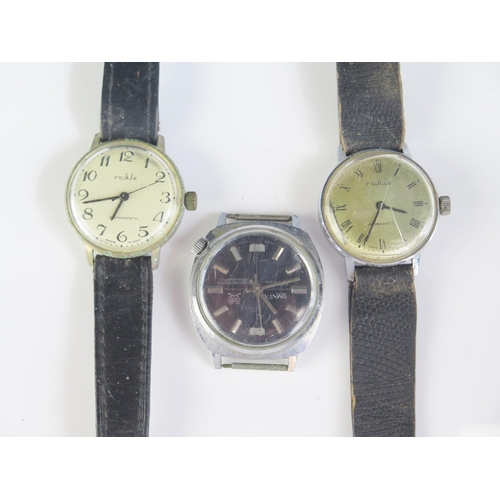 434 - An OMNIA De Luxe Steel Cased Wristwatch (running) and two others