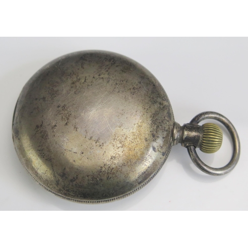 437 - A Large Waltham Coin Silver Cased Keyless Full Hunter Pocket Watch, 58.2mm case no. 50132, with grad... 