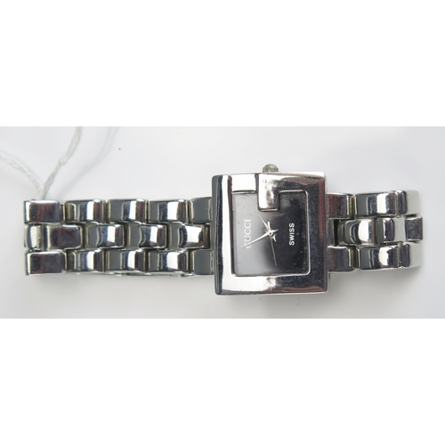 445 - A GUCCI Ladies Steel Cased Quartz Wristwatch, needs battery, not checked