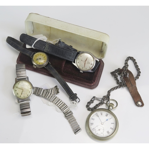 451 - A CYMA Gent's Wristwatch (boxed, not running), Rotary wristwatch (running), keyless fob watch (runni... 