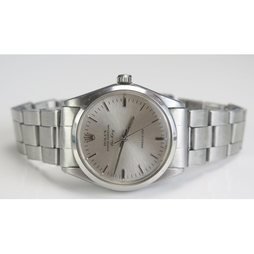 461 - A ROLEX Air-King Oyster Perpetual Steel Cased Automatic Wristwatch, ref: 5500, 29mm case no1737554, ... 