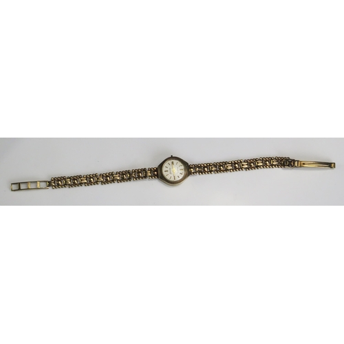 468 - An Accurist Ladies 9ct Gold Wristwatch with integral strap, 7.96g nett